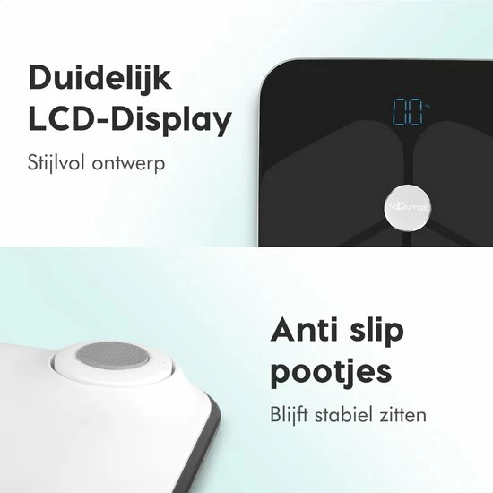 Qumax Slimme Weegschaal Met Lichaamsanalyse - Personenweegschaal Nederlandse App ? Digitale Weegschaal Met 11 Meetfuncties ? Anti-slip - Zwart 15 Qumax Slimme Weegschaal Met Lichaamsanalyse - Personenweegschaal Nederlandse App ? Digitale Weegschaal Met 11 Meetfuncties ? Anti-slip - Zwart - Afbeelding 13