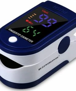 Buzzworldwide- Zuurstof Saturatie Meter Inclusief Batterijen - Realtime Hartslag Meting - Best Getest - Zuurstofmeter Vinger - Digitale Vingertop Pulse Oximeter - Hartslagmeter - Medische Hulpmiddel - CE + FAGG Gekeurd - Blackfriday