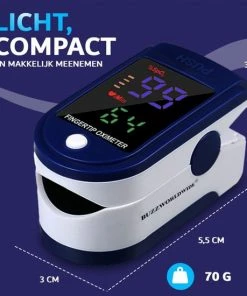 Buzzworldwide- Zuurstof Saturatie Meter Inclusief Batterijen - Realtime Hartslag Meting - Best Getest - Zuurstofmeter Vinger - Digitale Vingertop Pulse Oximeter - Hartslagmeter - Medische Hulpmiddel - CE + FAGG Gekeurd - Blackfriday -Yunmai Shop 550x550 235