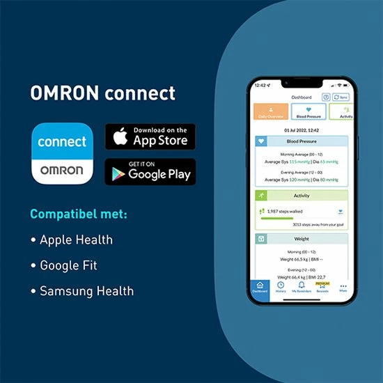 OMRON X7 Smart Bloeddrukmeter Bovenarm - Blood Pressure Monitor - Klinisch Gevalideerd - Met Mobiele App - 22 Tot 42 Cm Manchet 15 OMRON X7 Smart Bloeddrukmeter Bovenarm - Blood Pressure Monitor - Klinisch Gevalideerd - Met Mobiele App - 22 Tot 42 Cm Manchet - Afbeelding 13
