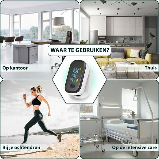 Curify? Medische Saturatiemeter - Zuurstofmeter Vinger Inclusief Hartslagmeter - Pulse Oximeter Met PI Functie 5 Curify? Medische Saturatiemeter - Zuurstofmeter Vinger Inclusief Hartslagmeter - Pulse Oximeter Met PI Functie - Afbeelding 3