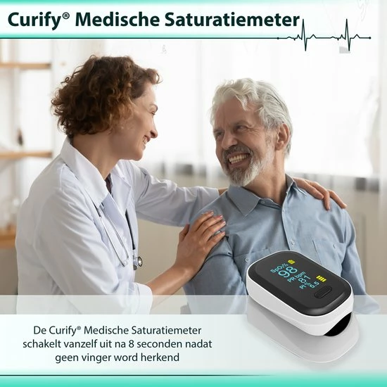Curify? Medische Saturatiemeter - Zuurstofmeter Vinger Inclusief Hartslagmeter - Pulse Oximeter Met PI Functie 9 Curify? Medische Saturatiemeter - Zuurstofmeter Vinger Inclusief Hartslagmeter - Pulse Oximeter Met PI Functie - Afbeelding 7