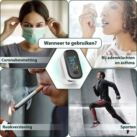 Curify? Medische Saturatiemeter - Zuurstofmeter Vinger Inclusief Hartslagmeter - Pulse Oximeter Met PI Functie 12 Curify? Medische Saturatiemeter - Zuurstofmeter Vinger Inclusief Hartslagmeter - Pulse Oximeter Met PI Functie - Afbeelding 10