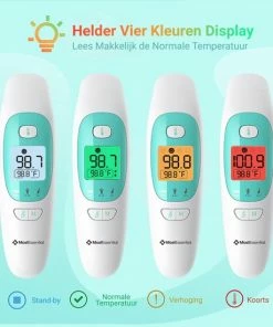 MostEssential Premium Koortsthermometer - Infrarood Thermometer - Thermometer Voorhoofd - Oorthermometer - Contactloos - Koortsthermometer Voor Volwassenen, Kinderen En Baby's - 20M -Yunmai Shop 550x550 276