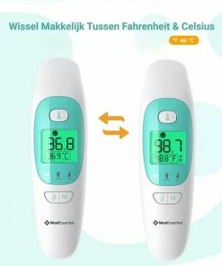 MostEssential Premium Koortsthermometer - Infrarood Thermometer - Thermometer Voorhoofd - Oorthermometer - Contactloos - Koortsthermometer Voor Volwassenen, Kinderen En Baby's - 20M -Yunmai Shop 550x550 277