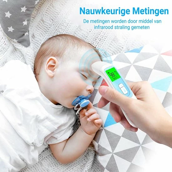 MostEssential Premium Koortsthermometer - Infrarood Thermometer - Thermometer Voorhoofd - Oorthermometer - Contactloos - Koortsthermometer Voor Volwassenen, Kinderen En Baby's - 20D 11 MostEssential Premium Koortsthermometer - Infrarood Thermometer - Thermometer Voorhoofd - Oorthermometer - Contactloos - Koortsthermometer Voor Volwassenen, Kinderen En Baby's - 20D - Afbeelding 9