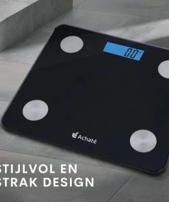 Achat? Slimme Weegschaal Met App - 12 Lichaamsanalyses - Smart Personenweegschaal - 8 Gebruikers - Incl Batterij - Zwart -Yunmai Shop 550x550 340