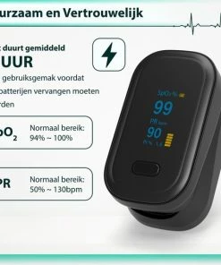 Curify? Medische Saturatiemeter - Zuurstofmeter Vinger Inclusief Hartslagmeter - Pulse Oximeter Met PI Functie -Yunmai Shop 550x550 379
