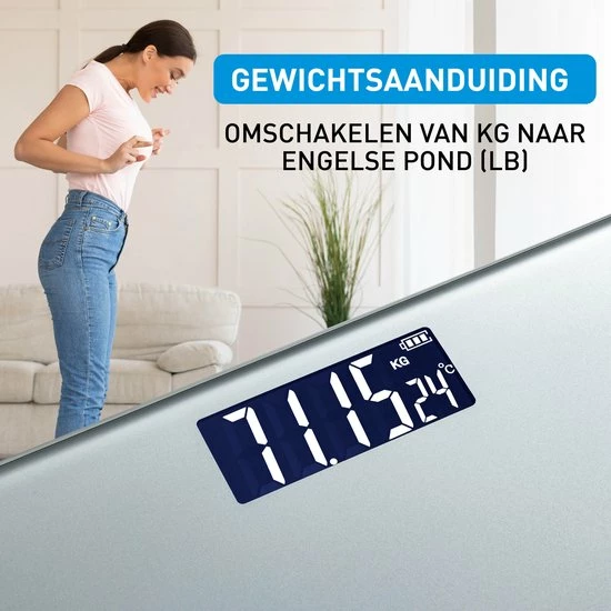 Grundig Weegschaal - Digitale Personenweegschaal - Van 2 Kg Tot 180 Kg - Grijs 9 Grundig Weegschaal - Digitale Personenweegschaal - Van 2 Kg Tot 180 Kg - Grijs - Afbeelding 7