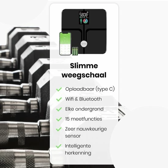 Formilo Premium Slimme Weegschaal Met 15x Lichaamsanalyse - ITO Weegschaal Met Hartslagmeter - Digitaal - Grijs 7 Formilo Premium Slimme Weegschaal Met 15x Lichaamsanalyse - ITO Weegschaal Met Hartslagmeter - Digitaal - Grijs - Afbeelding 5