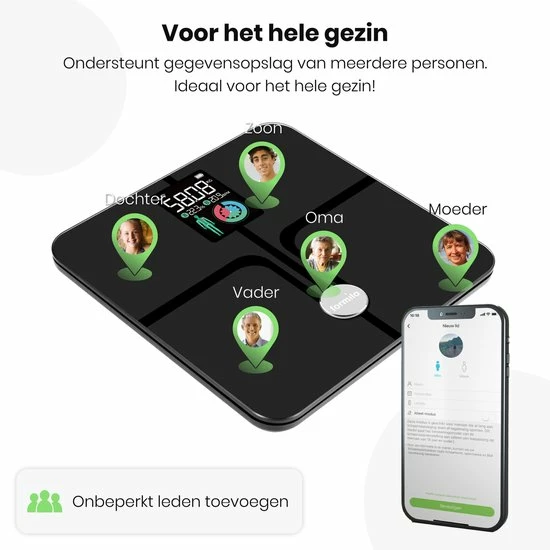 Formilo Premium Slimme Weegschaal Met 15x Lichaamsanalyse - ITO Weegschaal Met Hartslagmeter - Digitaal - Grijs 8 Formilo Premium Slimme Weegschaal Met 15x Lichaamsanalyse - ITO Weegschaal Met Hartslagmeter - Digitaal - Grijs - Afbeelding 6