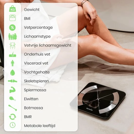 Formilo Personenweegschaal Met Lichaamsanalyse ? Vetpercentage Meter ? App 4 Formilo Personenweegschaal Met Lichaamsanalyse ? Vetpercentage Meter ? App - Afbeelding 2