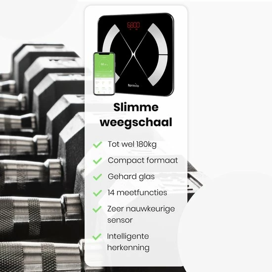 Formilo Personenweegschaal Met Lichaamsanalyse ? Vetpercentage Meter ? App 5 Formilo Personenweegschaal Met Lichaamsanalyse ? Vetpercentage Meter ? App - Afbeelding 3
