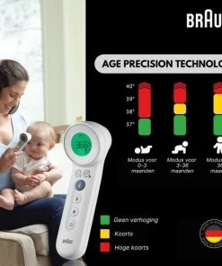 Braun Digitale Thermometer + Handige Opbergetui - Voorhoofdthermometer - Age Precision Technologie - Contactloze Meting - Geschikt Voor Baby's, Kinderen & Volwassenen - Koortsindicator Met Leeftijdsinstelling - Met Stiltemodus - BNT400- Wit 20 Braun Digitale Thermometer + Handige Opbergetui - Voorhoofdthermometer - Age Precision Technologie - Contactloze Meting - Geschikt Voor Baby's, Kinderen & Volwassenen - Koortsindicator Met Leeftijdsinstelling - Met Stiltemodus - BNT400- Wit -Yunmai Shop 550x550 464