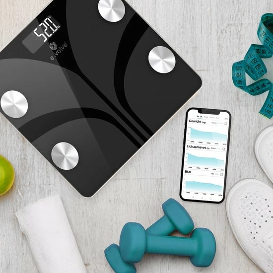E.volve Slimme Weegschaal - 14x Lichaamsanalyse O.a. Vetpercentage - Digitale Personenweegschaal Met App 12 E.volve Slimme Weegschaal - 14x Lichaamsanalyse O.a. Vetpercentage - Digitale Personenweegschaal Met App - Afbeelding 10