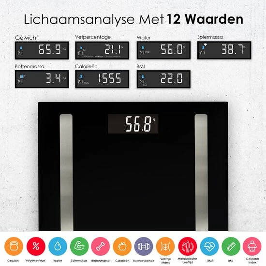 MGS Tech Slimme Personenweegschaal Met Volledig Lichaamsanalyse En Vetpercentage - Digitale Bluetooth Weegschaal Met App - Beste Koop 10 MGS Tech Slimme Personenweegschaal Met Volledig Lichaamsanalyse En Vetpercentage - Digitale Bluetooth Weegschaal Met App - Beste Koop - Afbeelding 8