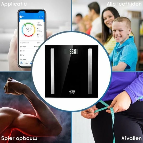 MGS Tech Slimme Personenweegschaal Met Volledig Lichaamsanalyse En Vetpercentage - Digitale Bluetooth Weegschaal Met App - Beste Koop 15 MGS Tech Slimme Personenweegschaal Met Volledig Lichaamsanalyse En Vetpercentage - Digitale Bluetooth Weegschaal Met App - Beste Koop - Afbeelding 13