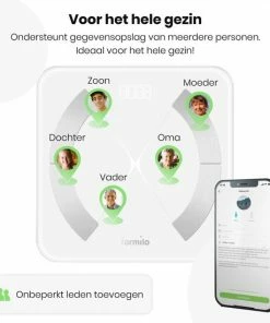 Formilo - Personenweegschaal Met Lichaamsanalyse - Met App - Digitaal - Wit 18 Formilo - Personenweegschaal Met Lichaamsanalyse - Met App - Digitaal - Wit -Yunmai Shop 550x550 499