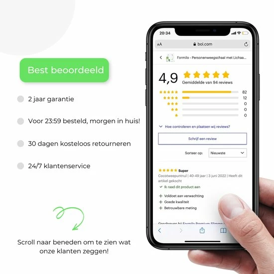 Formilo - Personenweegschaal Met Lichaamsanalyse - Met App - Digitaal - Wit 12 Formilo - Personenweegschaal Met Lichaamsanalyse - Met App - Digitaal - Wit - Afbeelding 10