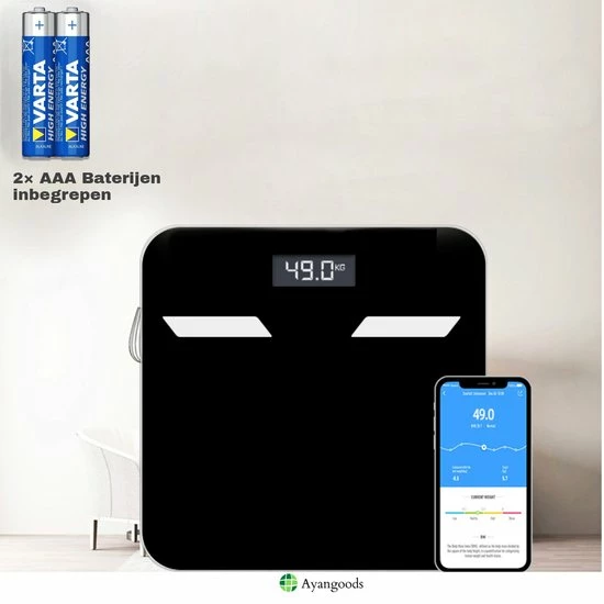 Ayangoods Slimme Weegschaal ? Personenweegschaal Beste Koop ? 12x Lichaamsanalyse O.a. Vetpercentage, BMI - Met App ? Digitale Weegschaal Personen ? Weegschaal Analoog ? Sport Weegschaal ? Fitness Weegschaal 3 Ayangoods Slimme Weegschaal ? Personenweegschaal Beste Koop ? 12x Lichaamsanalyse O.a. Vetpercentage, BMI - Met App ? Digitale Weegschaal Personen ? Weegschaal Analoog ? Sport Weegschaal ? Fitness Weegschaal