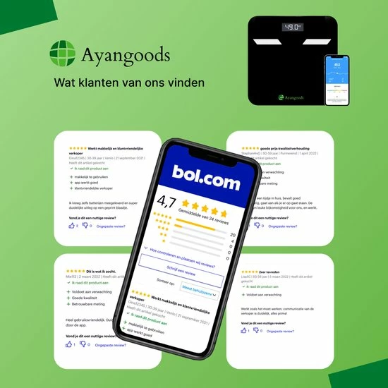 Ayangoods Slimme Weegschaal ? Personenweegschaal Beste Koop ? 12x Lichaamsanalyse O.a. Vetpercentage, BMI - Met App ? Digitale Weegschaal Personen ? Weegschaal Analoog ? Sport Weegschaal ? Fitness Weegschaal 5 Ayangoods Slimme Weegschaal ? Personenweegschaal Beste Koop ? 12x Lichaamsanalyse O.a. Vetpercentage, BMI - Met App ? Digitale Weegschaal Personen ? Weegschaal Analoog ? Sport Weegschaal ? Fitness Weegschaal - Afbeelding 3