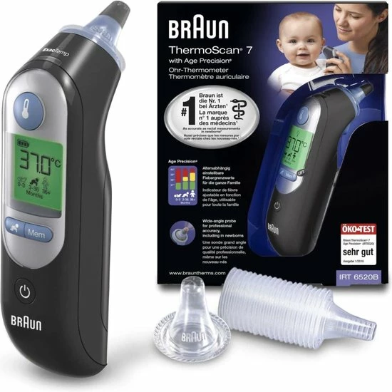 Braun IRT 6520B ThermoScan 7 MNLA - Lichaamsthermometer - Zwart 3 Braun IRT 6520B ThermoScan 7 MNLA - Lichaamsthermometer - Zwart