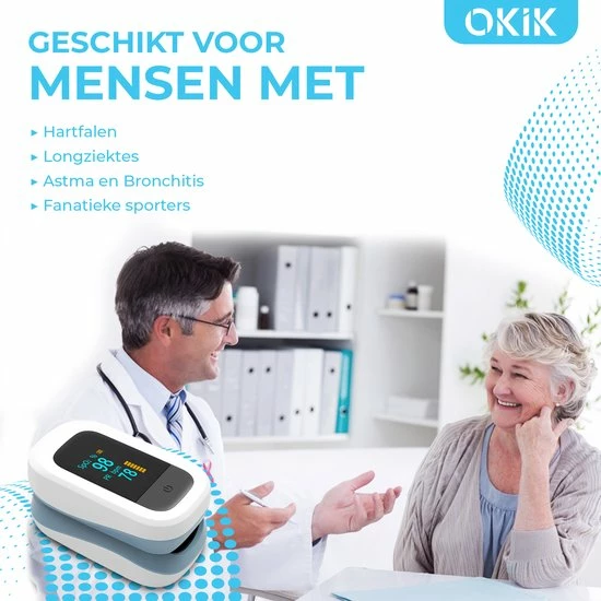 Okik Luxe Saturatiemeter Met Hartslagmeter ? Zuurstofmeter Vinger ? Pulse Oximeter 4 Okik Luxe Saturatiemeter Met Hartslagmeter ? Zuurstofmeter Vinger ? Pulse Oximeter - Afbeelding 2