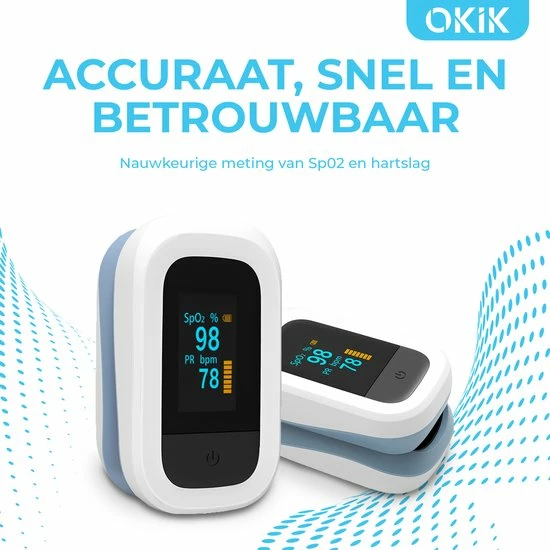 Okik Luxe Saturatiemeter Met Hartslagmeter ? Zuurstofmeter Vinger ? Pulse Oximeter 9 Okik Luxe Saturatiemeter Met Hartslagmeter ? Zuurstofmeter Vinger ? Pulse Oximeter - Afbeelding 7