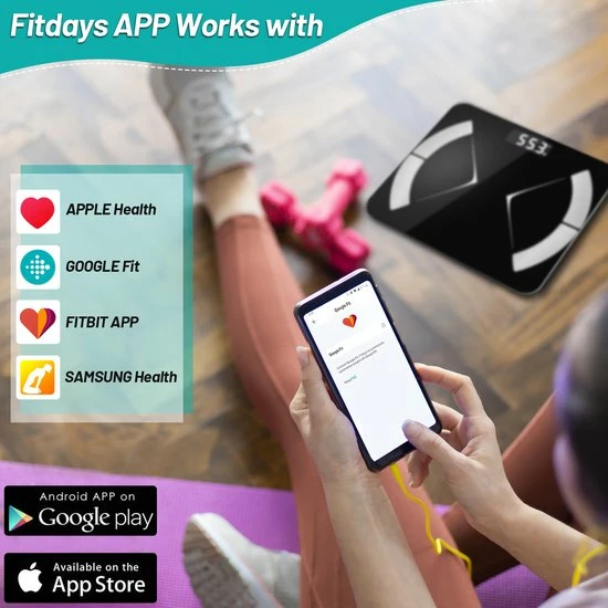 Alizendeh Bluetooth Personenweegschaal - Met Zeer Volledige Lichaamsanalyse Met Vetpercentage ? Inclusief Analyse App ? Zwart 6 Alizendeh Bluetooth Personenweegschaal - Met Zeer Volledige Lichaamsanalyse Met Vetpercentage ? Inclusief Analyse App ? Zwart - Afbeelding 4