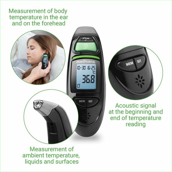 Medisana TM 750 Black Multifunctionele Infrarood Thermometer 8 Medisana TM 750 Black Multifunctionele Infrarood Thermometer - Afbeelding 6
