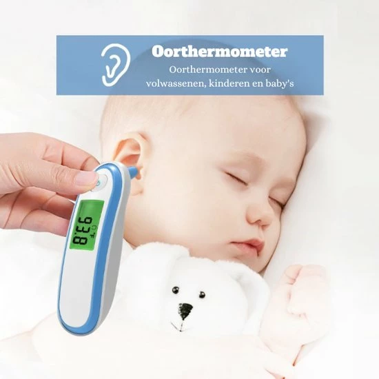 Healthline HealtLife Koortsthermometer - Temperatuurmeter - Infrarood Thermometer - Oorthermometer Voor Volwassenen, Kinderen En Baby’s - Voorhoofd Thermometer 5 Healthline HealtLife Koortsthermometer - Temperatuurmeter - Infrarood Thermometer - Oorthermometer Voor Volwassenen, Kinderen En Baby’s - Voorhoofd Thermometer - Afbeelding 3
