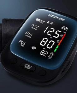 Medicare Bloeddrukmeter Bovenarm Met Spraakfunctie - Groot LED Scherm - Draagband - Zwart