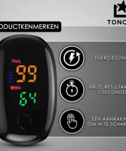 Nola & Coco Professionele Zwarte Saturatiemeter + Tonova Pen - CE Gecertificeerd - Digitale Hartslagmeter - Zuurstofmeter Vinger -Pulse Oximeter - LED Display - Vingertop Hartslag Meten - Gezondheid -Yunmai Shop 550x550 620
