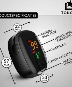 Nola & Coco Professionele Zwarte Saturatiemeter + Tonova Pen - CE Gecertificeerd - Digitale Hartslagmeter - Zuurstofmeter Vinger -Pulse Oximeter - LED Display - Vingertop Hartslag Meten - Gezondheid -Yunmai Shop 550x550 621