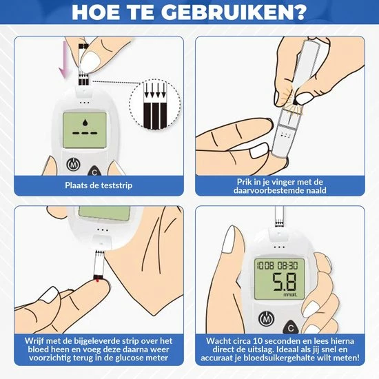 Sinocare Bloedglucose Meter ? Met 100 Test Strips En 100 Lancetten ? Diabetes ? Bloedsuiker Meter ? Bloedglucose Meter 9 Sinocare Bloedglucose Meter ? Met 100 Test Strips En 100 Lancetten ? Diabetes ? Bloedsuiker Meter ? Bloedglucose Meter - Afbeelding 7