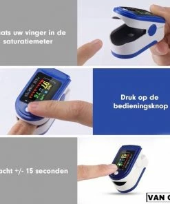 Merkloos Zuurstof- Hartslagmeter - Saturatiemeter - Blauw Wit -Yunmai Shop 550x550 728