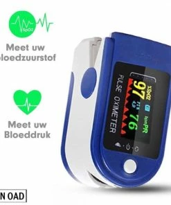 Merkloos Zuurstof- Hartslagmeter - Saturatiemeter - Blauw Wit -Yunmai Shop 550x550 729