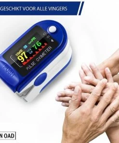 Merkloos Zuurstof- Hartslagmeter - Saturatiemeter - Blauw Wit -Yunmai Shop 550x550 731