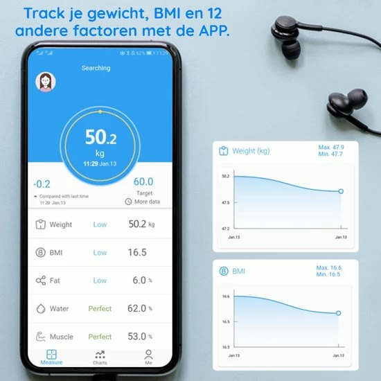 Phreeze Slimme Personenweegschaal Met Volledig Lichaamsanalyse En Vetpercentage - Digitale Bluetooth Weegschaal Met App - Beste Koop 15 Phreeze Slimme Personenweegschaal Met Volledig Lichaamsanalyse En Vetpercentage - Digitale Bluetooth Weegschaal Met App - Beste Koop - Afbeelding 13