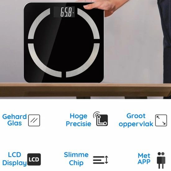 Phreeze Slimme Personenweegschaal Met Volledig Lichaamsanalyse En Vetpercentage - Digitale Bluetooth Weegschaal Met App - Beste Koop 18 Phreeze Slimme Personenweegschaal Met Volledig Lichaamsanalyse En Vetpercentage - Digitale Bluetooth Weegschaal Met App - Beste Koop - Afbeelding 16