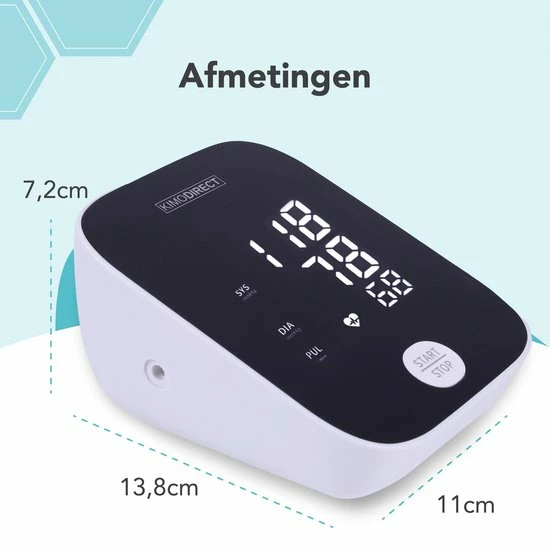 KIMO DIRECT Bloeddrukmeter - Automatisch - Bloeddrukmeter Bovenarm - Hartslagmeter - Nauwkeurige Meting - Groot Scherm 8 KIMO DIRECT Bloeddrukmeter - Automatisch - Bloeddrukmeter Bovenarm - Hartslagmeter - Nauwkeurige Meting - Groot Scherm - Afbeelding 6