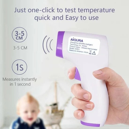 Aigura Aiqura Koortsthermometer | Infrarood Thermometer | Infrarood Temperatuurmeter | Verlicht Display | Automatisch Standby | Geheugen Voor 16 Sets | Meet Binnen 2 Sec. | Nauwkeurig Contactloze Thermometer 4 Aigura Aiqura Koortsthermometer | Infrarood Thermometer | Infrarood Temperatuurmeter | Verlicht Display | Automatisch Standby | Geheugen Voor 16 Sets | Meet Binnen 2 Sec. | Nauwkeurig Contactloze Thermometer - Afbeelding 2