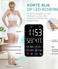 O'dor® Bluetooth Personenweegschaal - Weegschaal - Digitale Lichaamsanalyse - Meet Hartslag, Gewicht, Lichaamsvet, Spiermassa, BMI, Botmassa En Vetpercentage - Wit 21 O'dor® Bluetooth Personenweegschaal - Weegschaal - Digitale Lichaamsanalyse - Meet Hartslag, Gewicht, Lichaamsvet, Spiermassa, BMI, Botmassa En Vetpercentage - Wit -Yunmai Shop 550x550 843