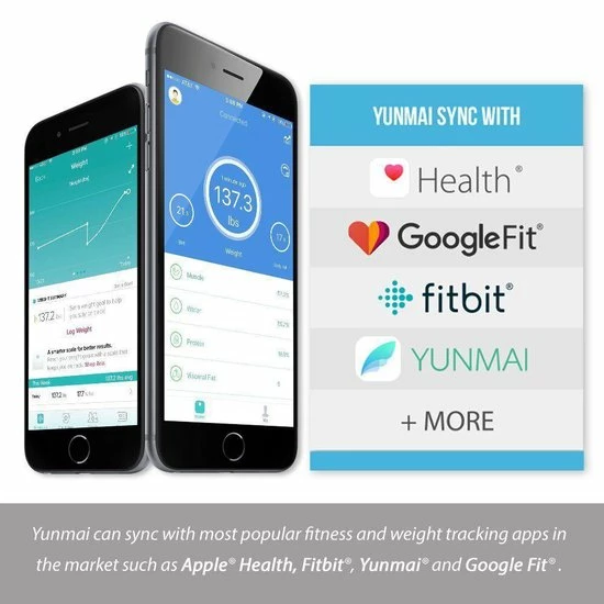Yunmai Pro - Slimme Weegschaal Met Bluetooth En 10 Lichaamsmetingen - Werkt Met Apple Health, Google Fit & Fitbit - Smart Fitness Scale 8 Yunmai Pro - Slimme Weegschaal Met Bluetooth En 10 Lichaamsmetingen - Werkt Met Apple Health, Google Fit & Fitbit - Smart Fitness Scale - Afbeelding 6