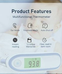 Boxym Infrarood Oorthermometer - Kinderen En Volwassenen - Snelle Meting - Koortsthermometer - Voorhoofd - Grijs -Yunmai Shop 550x550 871