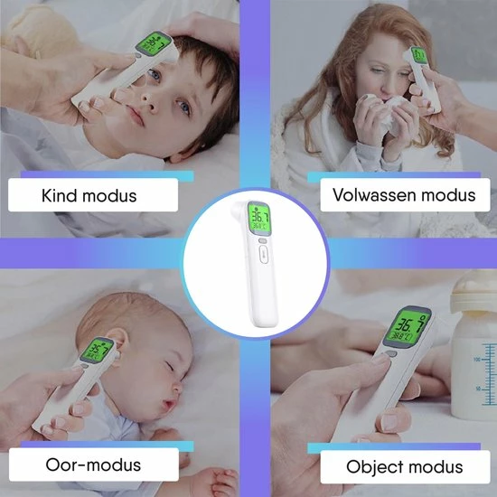 Wellue Thermometer - Thermometer Lichaam - Thermometer Baby - Thermometer Voorhoofd - Thermometer Oor - Koortsthermometer Voor Volwassenen - Bundelvoordeel 5 Wellue Thermometer - Thermometer Lichaam - Thermometer Baby - Thermometer Voorhoofd - Thermometer Oor - Koortsthermometer Voor Volwassenen - Bundelvoordeel - Afbeelding 3
