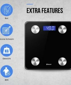 No Peak Personen Weegschaal Zwart Met App - Weegschaal - Personenweegschaal Digitaal - Weegschaal Personenweegschaal -Yunmai Shop 550x550 926