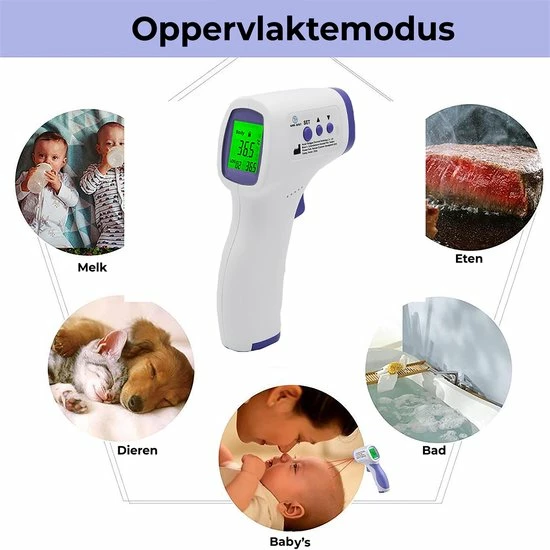 Super-Outlet HealthyTech Infrarood Thermometer - Koortsthermometer Met LCD-scherm - Incl. Batterijen 11 Super-Outlet HealthyTech Infrarood Thermometer - Koortsthermometer Met LCD-scherm - Incl. Batterijen - Afbeelding 9