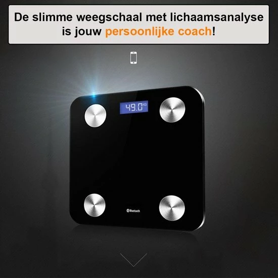 Merkloos Weegschaal Lichaamsanalyse Met 12 Lichaamsmetingen - Personenweegschaal - Digitale Weegschaal Met App Voor Android En IOS - Vetpercentage Meten - BMI Meten - Zwart 9 Merkloos Weegschaal Lichaamsanalyse Met 12 Lichaamsmetingen - Personenweegschaal - Digitale Weegschaal Met App Voor Android En IOS - Vetpercentage Meten - BMI Meten - Zwart - Afbeelding 7