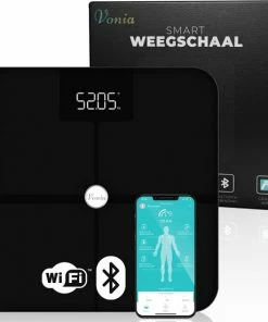 Vonia Personenweegschaal - Digitale Slimme Weegschaal Met Lichaamsanalyse & Vetpercentage